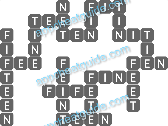 Wordscapes 13715 Serene 5 3 Master answer image answer