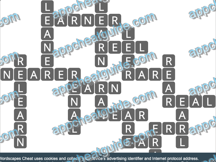 Wordscapes 19907 Serene 10 3 Master answer image answer