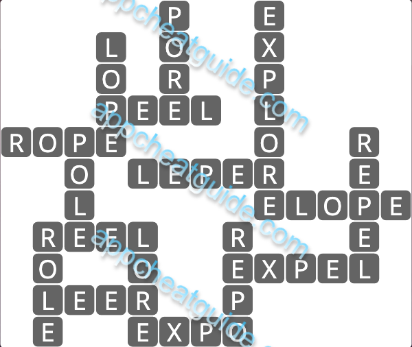 Wordscapes 6834 Pebble 2 Master answer image answer