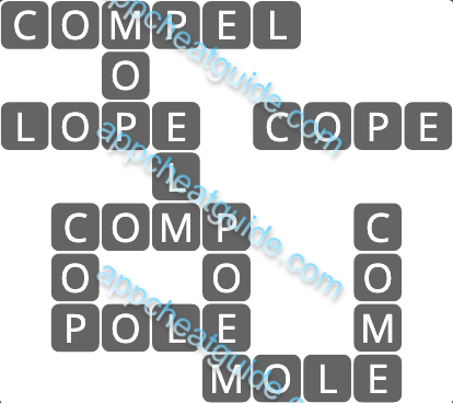 Wordscapes 7689 Ruby 9 Master answer image answer